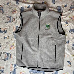 Round Trip Recycled Earth Day Embroidered Tree Frog Full Zip Fleece Vest XL NWOT